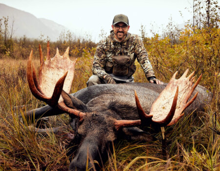 James Zandstra, article co-author, with his 2023 British Columbia moose.