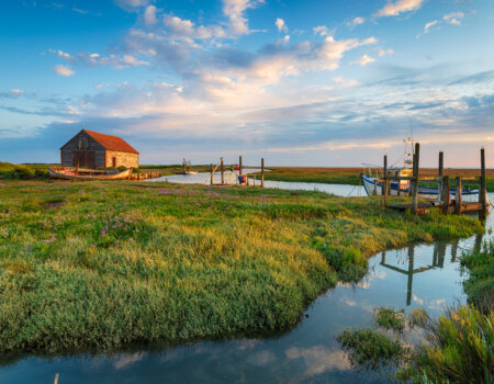 The,Picturesque,Old,Harbour,And,Salt,Marshes,At,Thornham,On